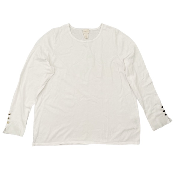 Chico’s White Long Sleeves Top Size XL - Picture 8 of 8
